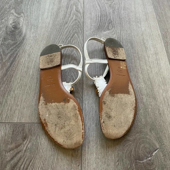 DOLCE & GABBANA COIN EMBELLISHED LEATHER SANDALS - Picture 2 of 3